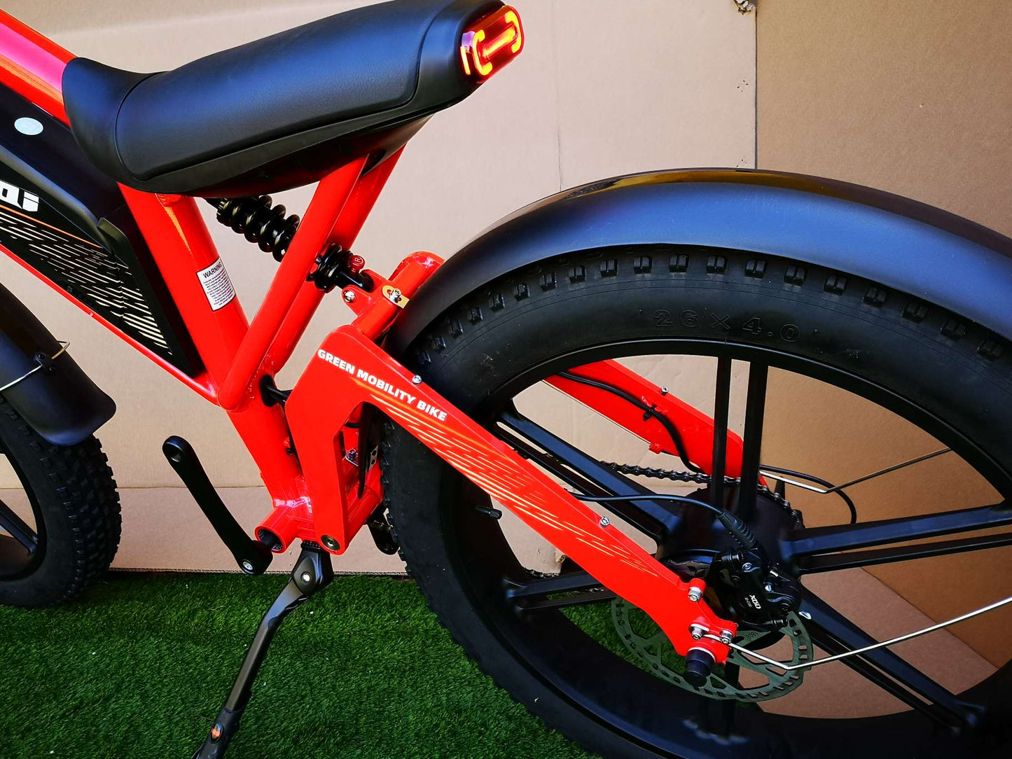 TAIQI XT600 Scrambler Motorbike Style E-bike - 500w (Red)