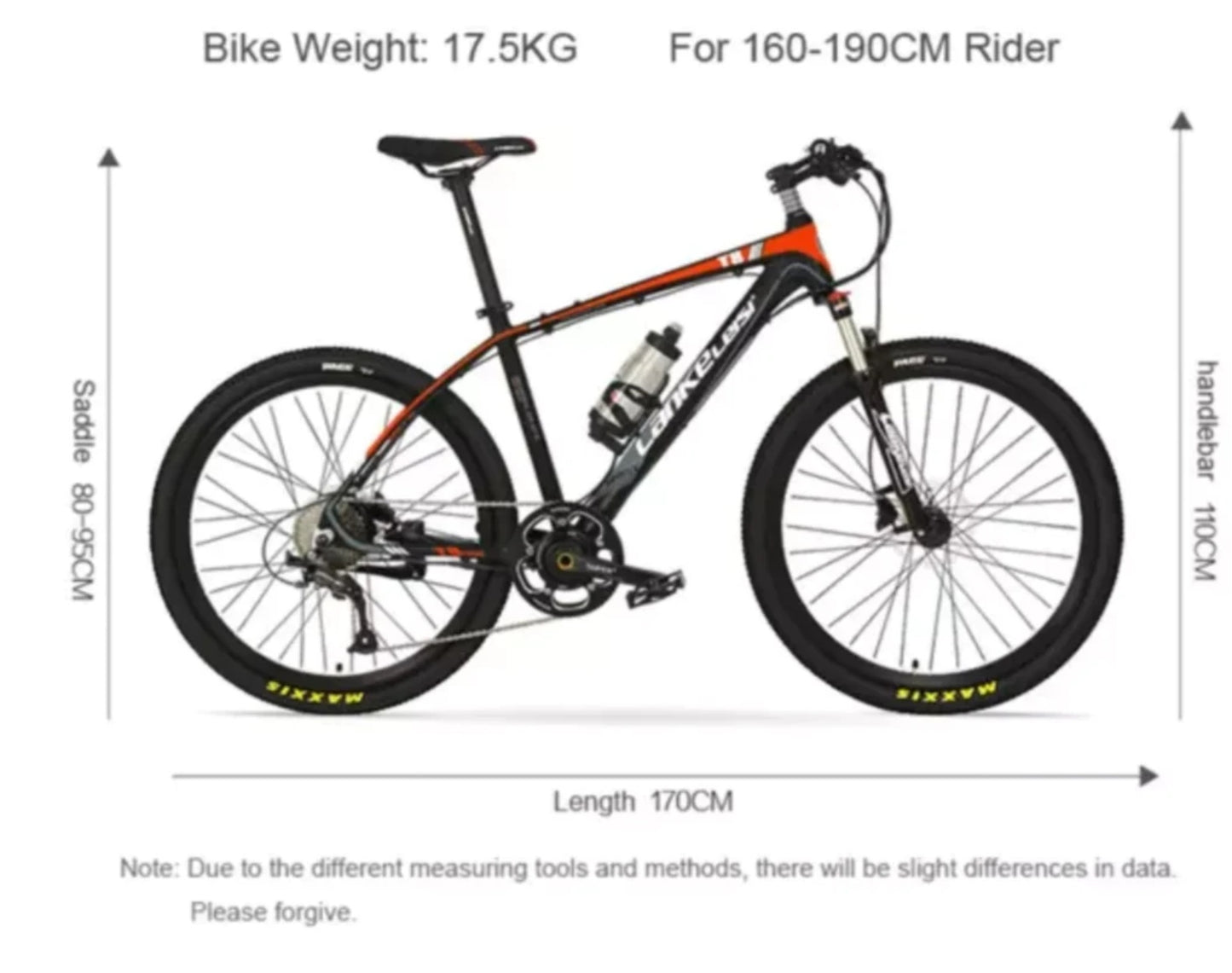 Lankeleisi T8 E-Mountain Bike - 400w (Black & Red)