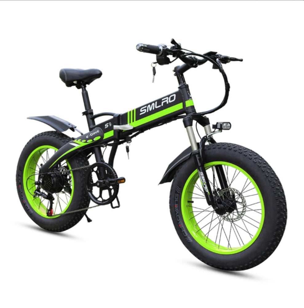 SMLRO S9F Folding Off-Road E-bike - 1000w (Green/Black)