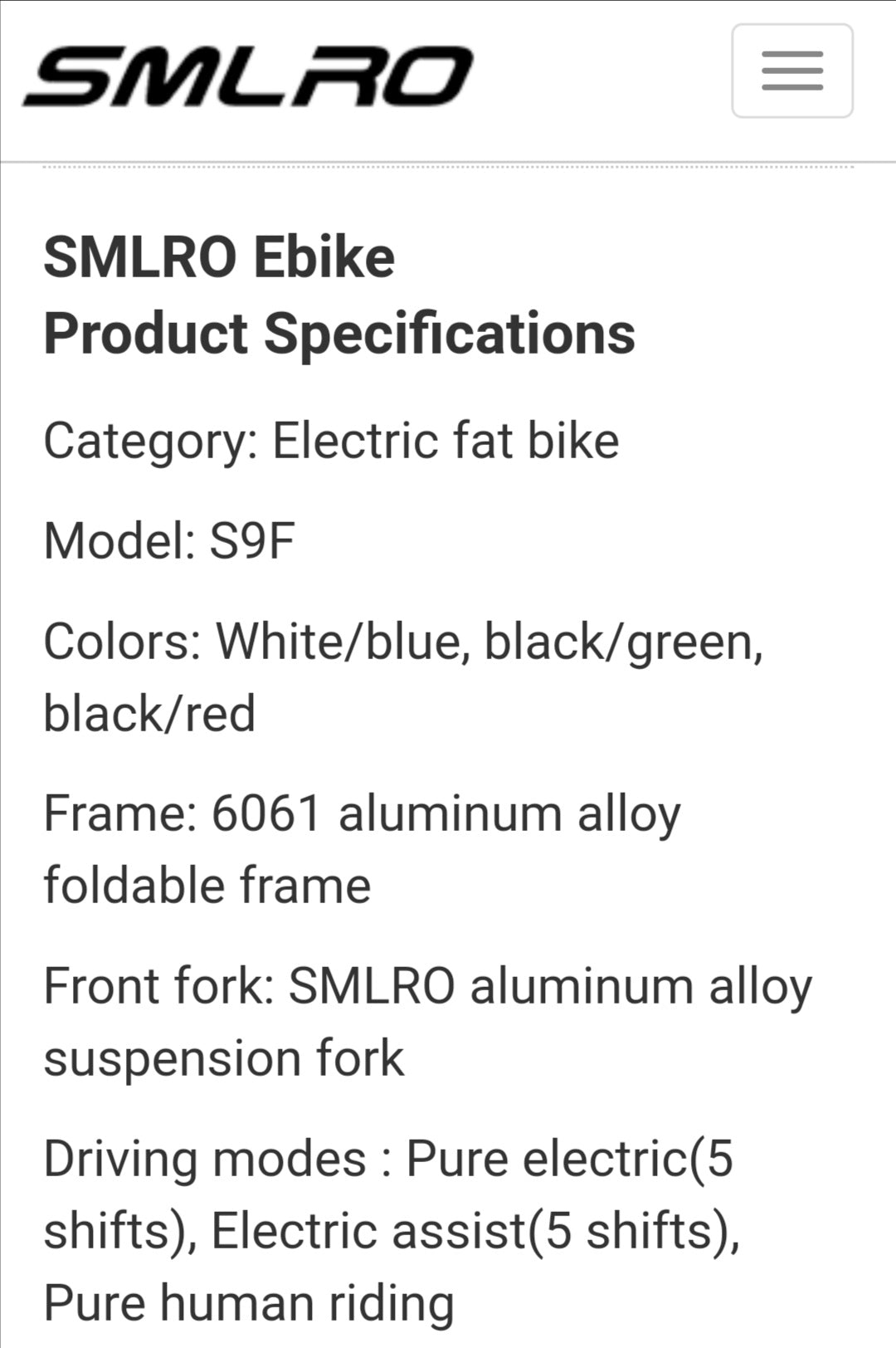 SMLRO S9F Folding Off-Road E-bike - 1000w (Green/Black)