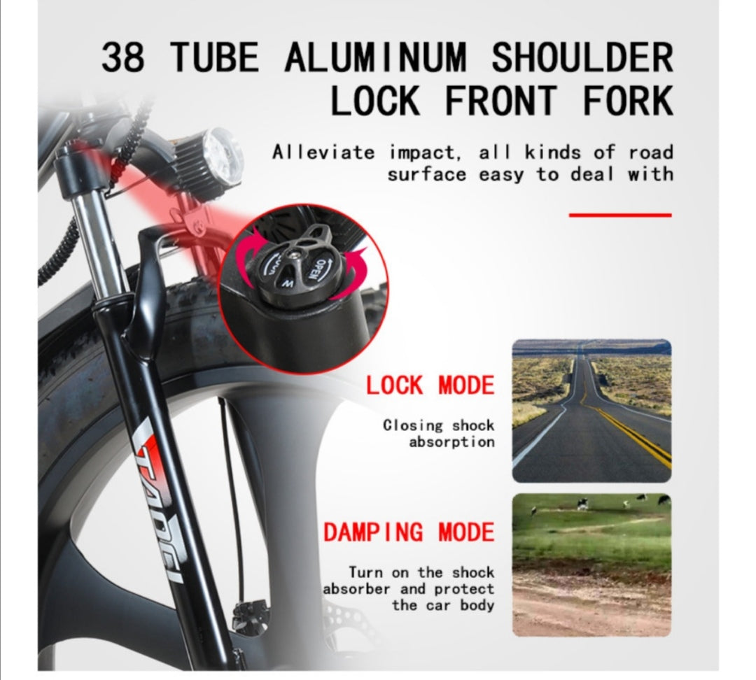 TAOCI Python Sport E-Mountain Bike- 1000w (Black/Red)