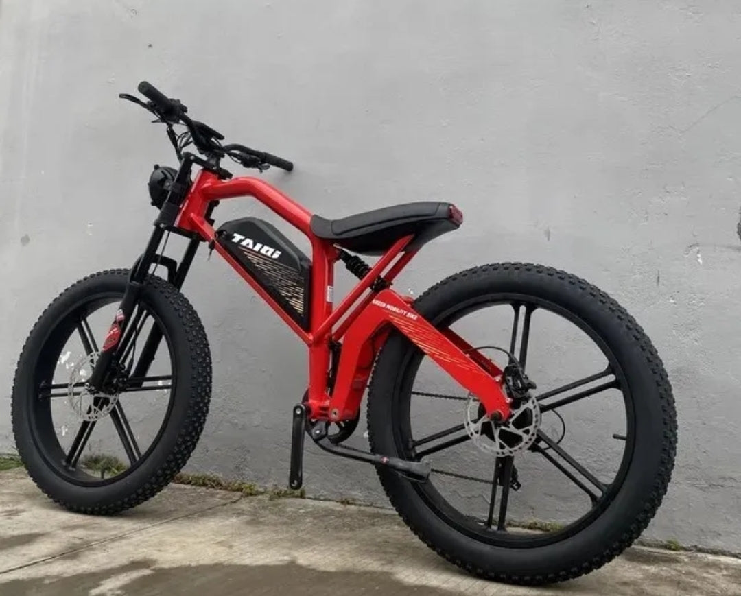 TAIQI XT600 Scrambler Motorbike Style E-bike - 500w (Green)