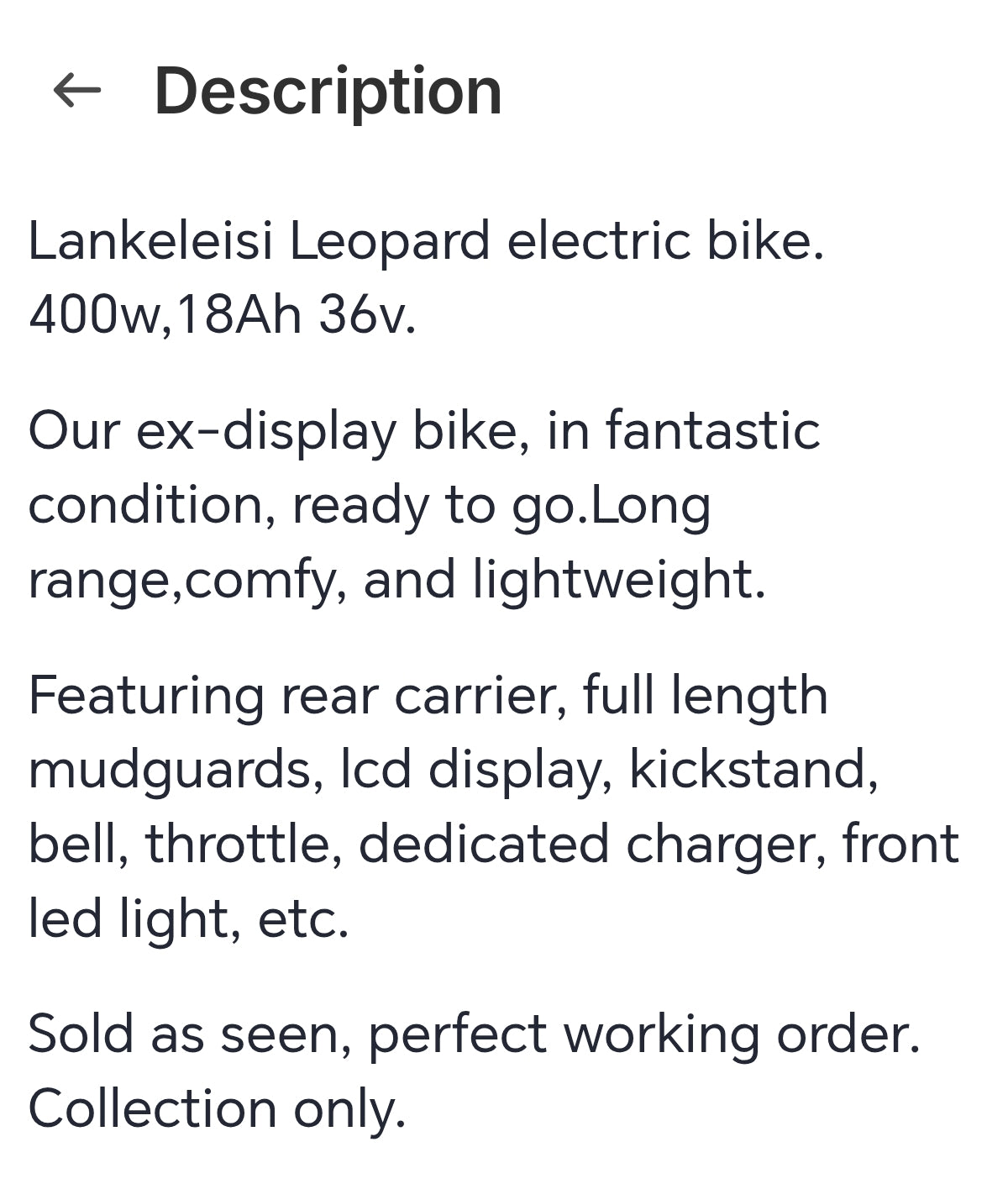 Lankeleisi Leopard electric bike