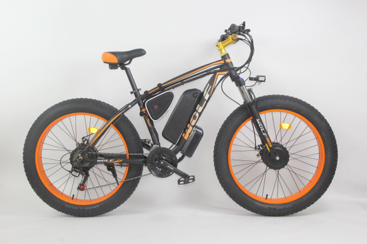 Wolf Predator Dual Motor E-Mountain Bike - X2 1000w (Orange/Black)