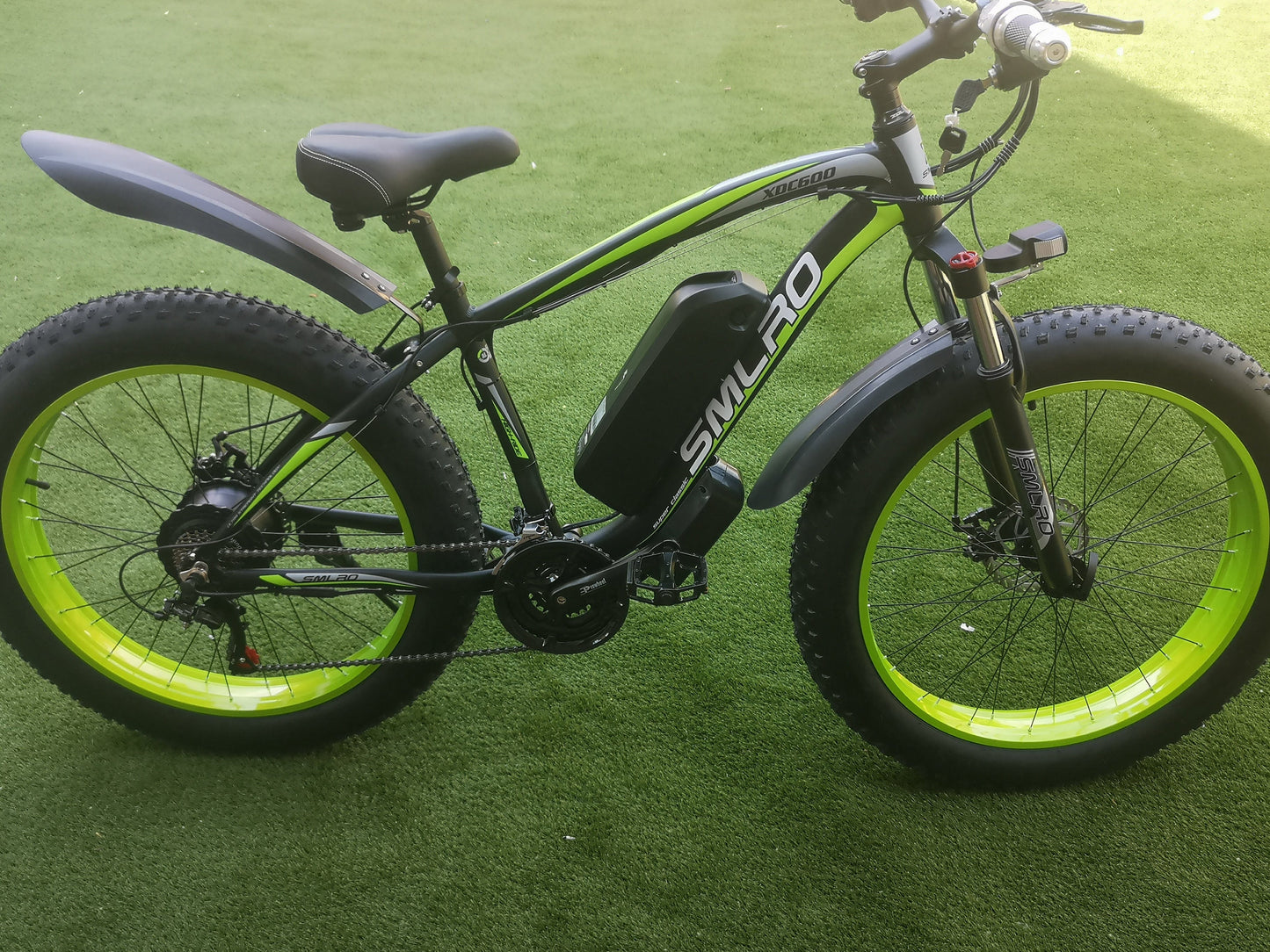 SMLRO XDC600 E-Mountain Bike - 1000w (Green/Black) 20 Ah