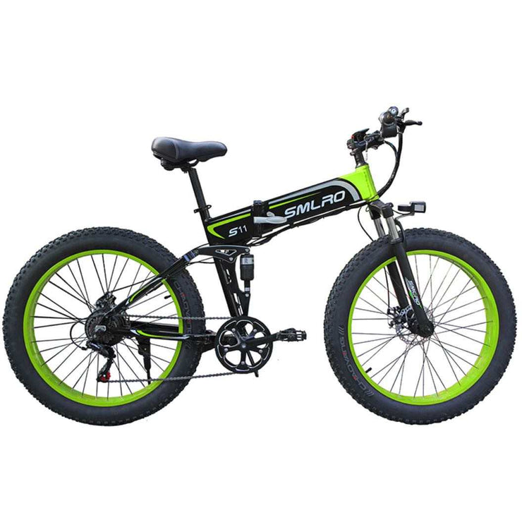SMLRO S11F Folding Off-Road E-bike -1000w (Green & Black).