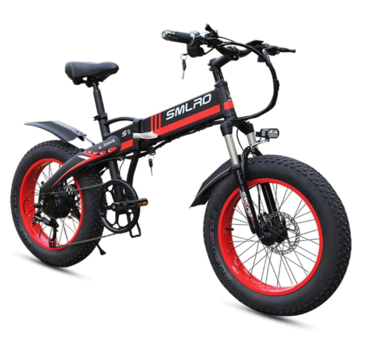 SMLRO S9F Folding Off-Road E-bike - 500w (Red/Black)