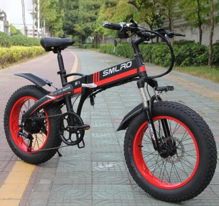 SMLRO S9F Folding Off-Road E-bike - 500w (Red/Black)