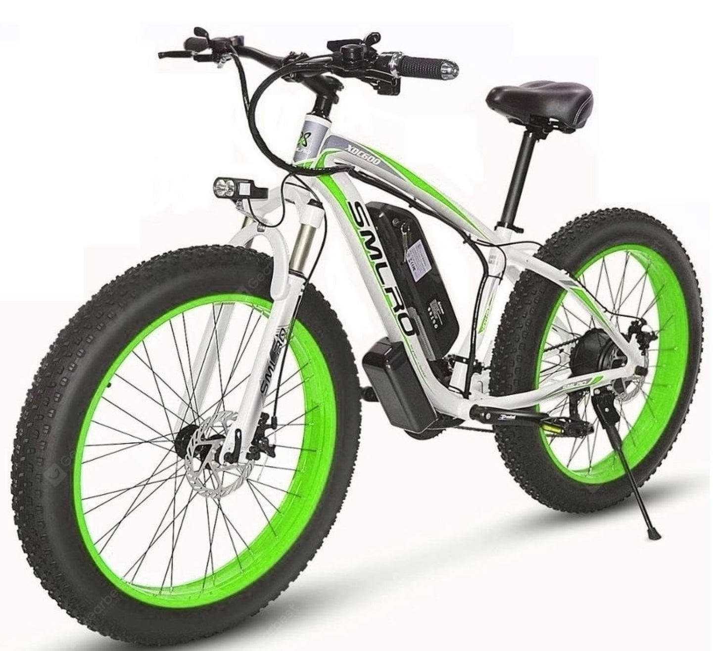 SMLRO XDC600 E-Mountain Bike - 1000w (White/Green) 17.5Ah