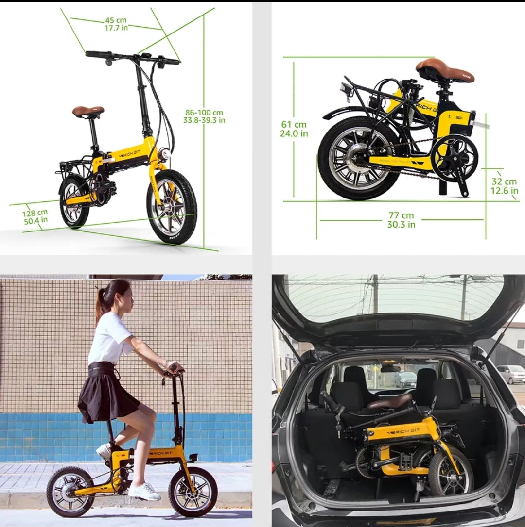 Rich Bit RT-619 Folding City E-bike - 250w (Yellow)