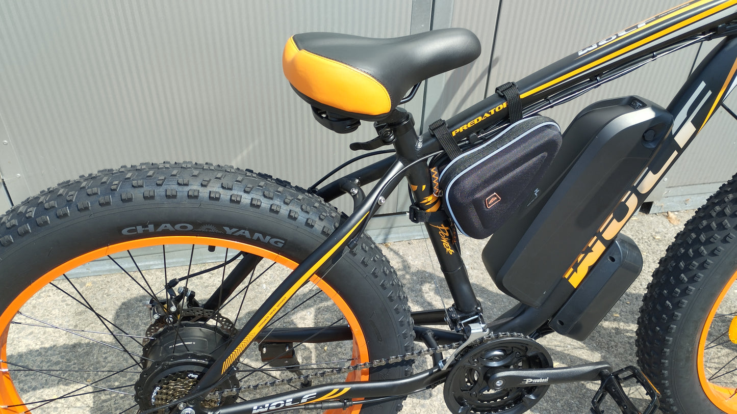 Wolf Predator Dual Motor E-Mountain Bike - X2 1000w (Orange/Black)